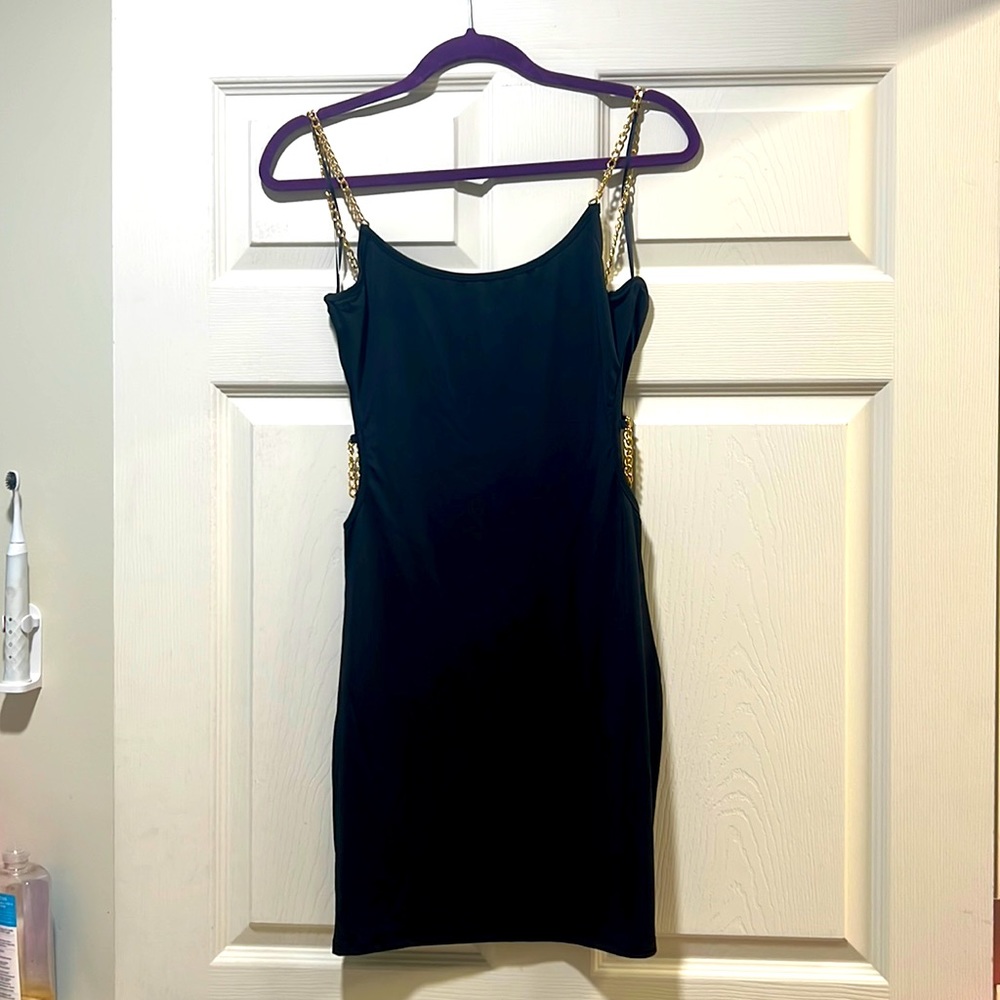 Black dress metal link strap